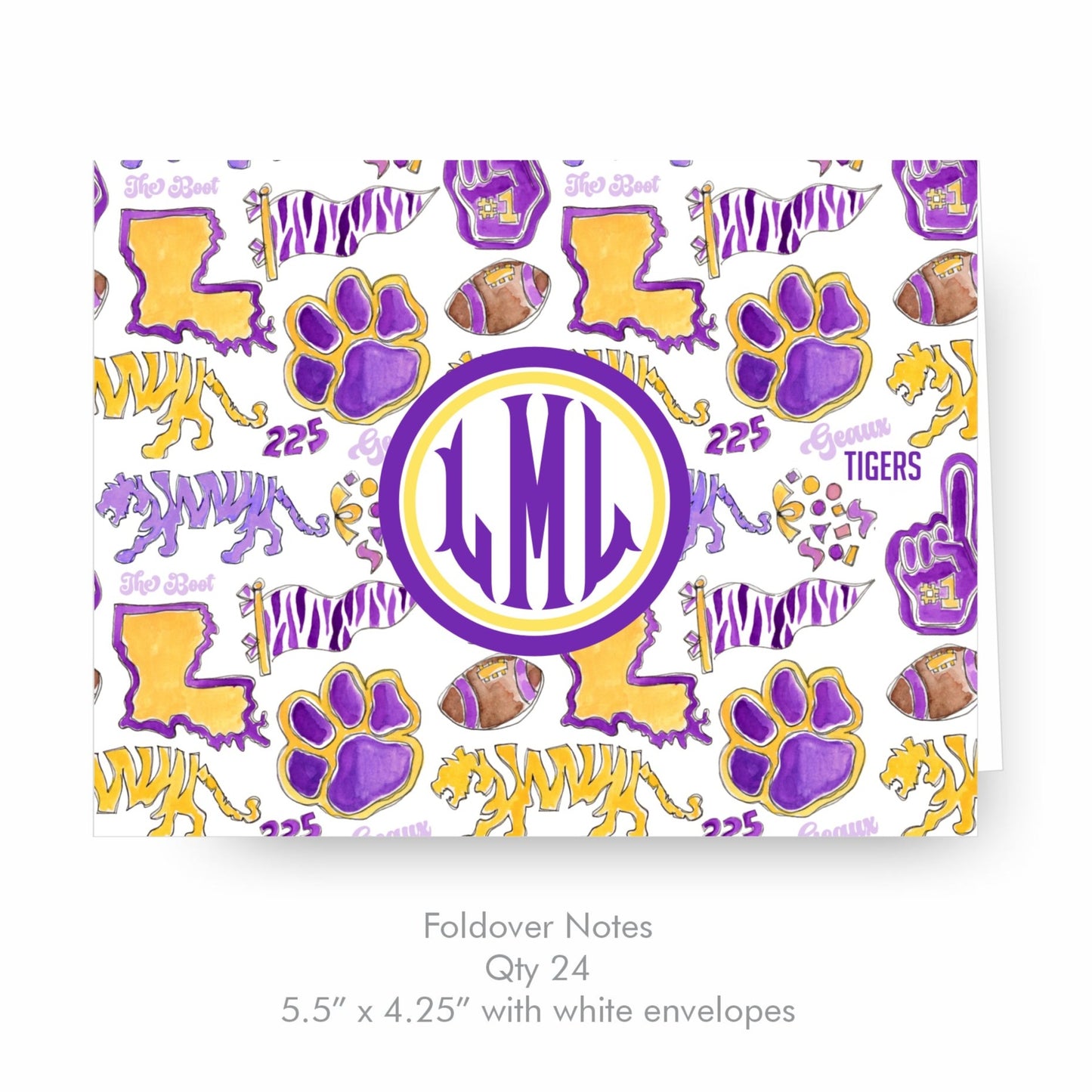 Tiger School Spirit Folded Notes