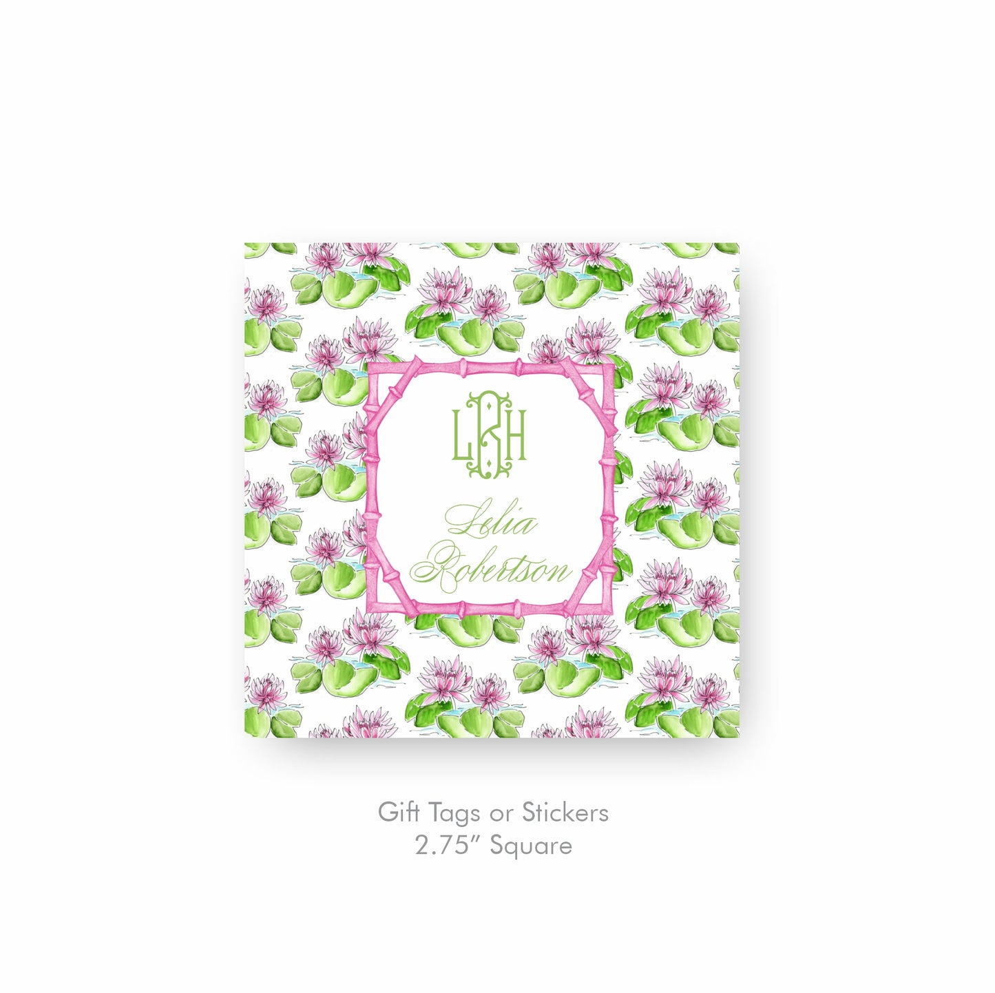 Water Lily Monogram Stationery Set