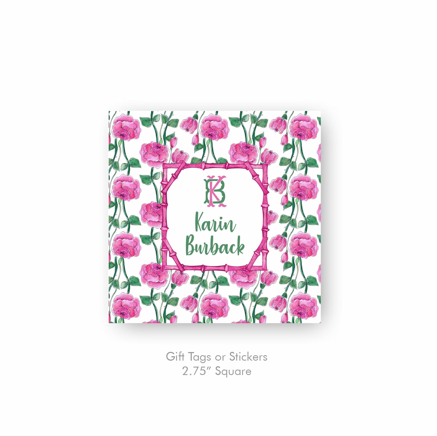 Rose Monogram Notecards