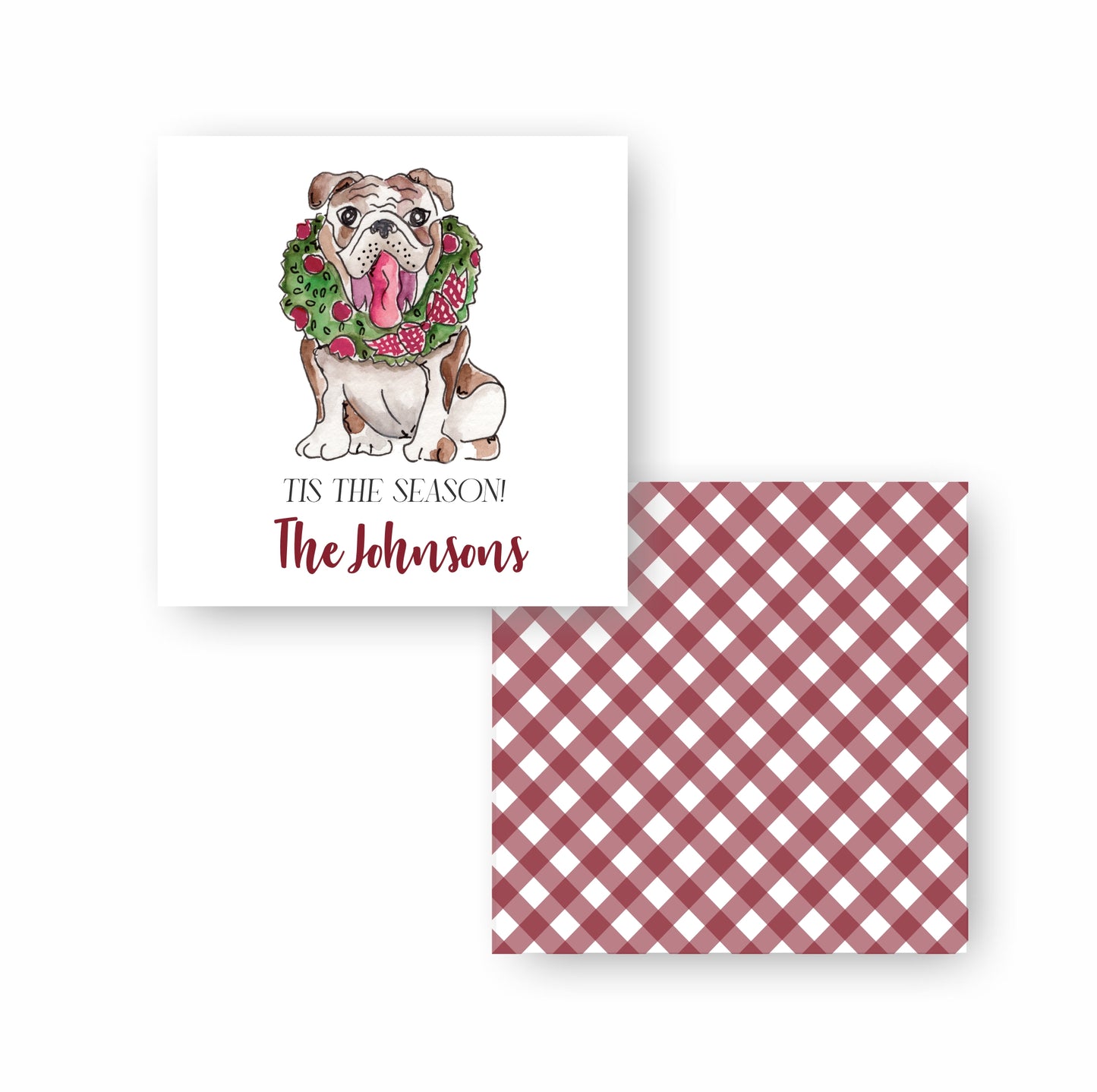 Bulldog Wreath Gift Tag