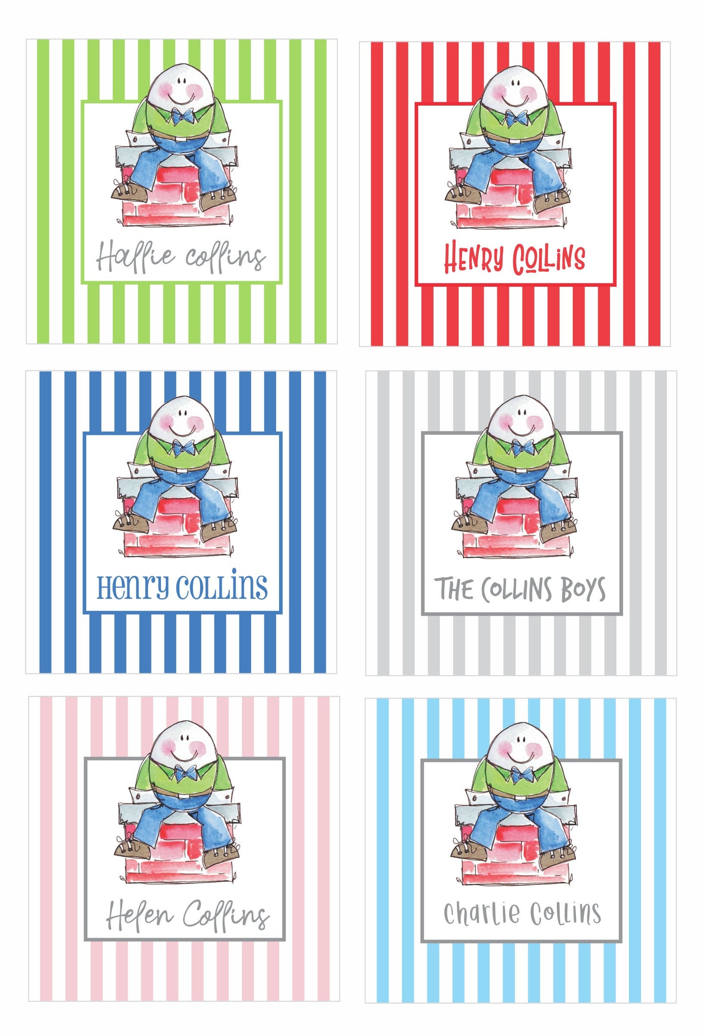 Humpty Dumpty Gift Tags