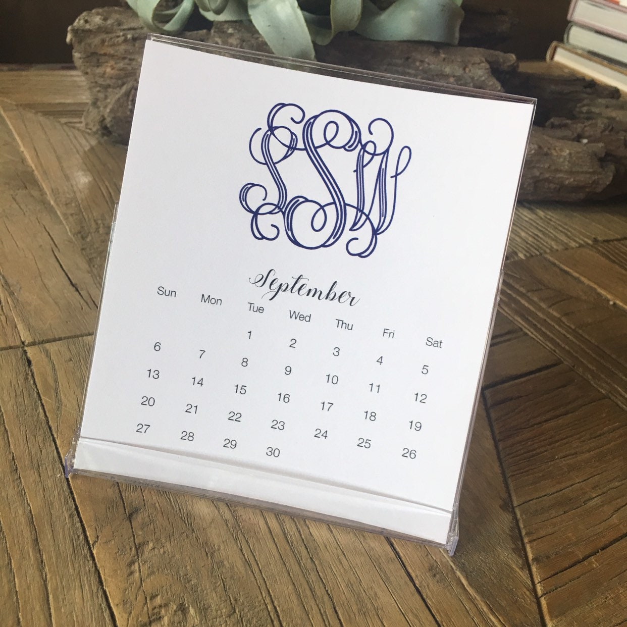 Monogrammed Desk Calendar 2024-25