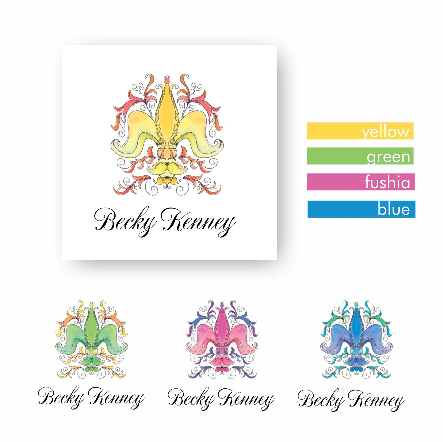 Fleur De Lis Notecards
