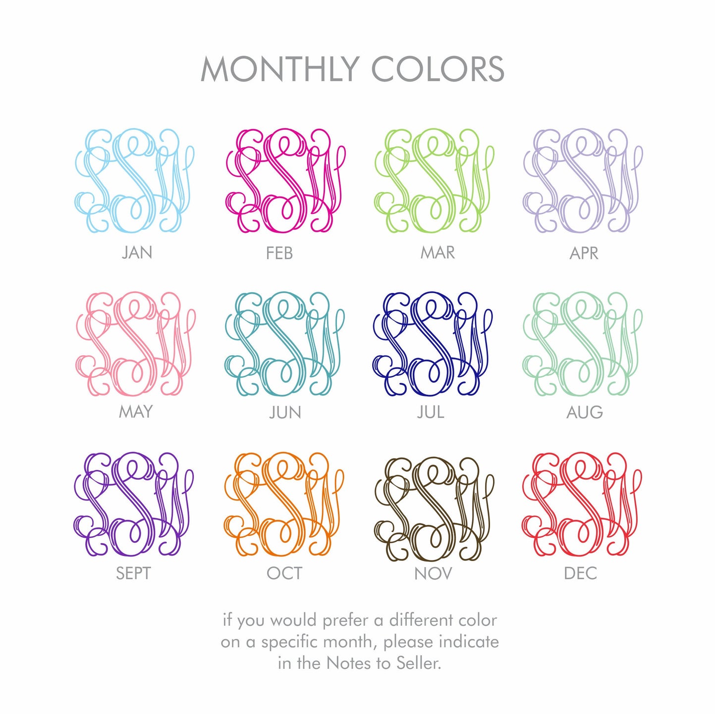 Monogrammed Desk Calendar 2024-25
