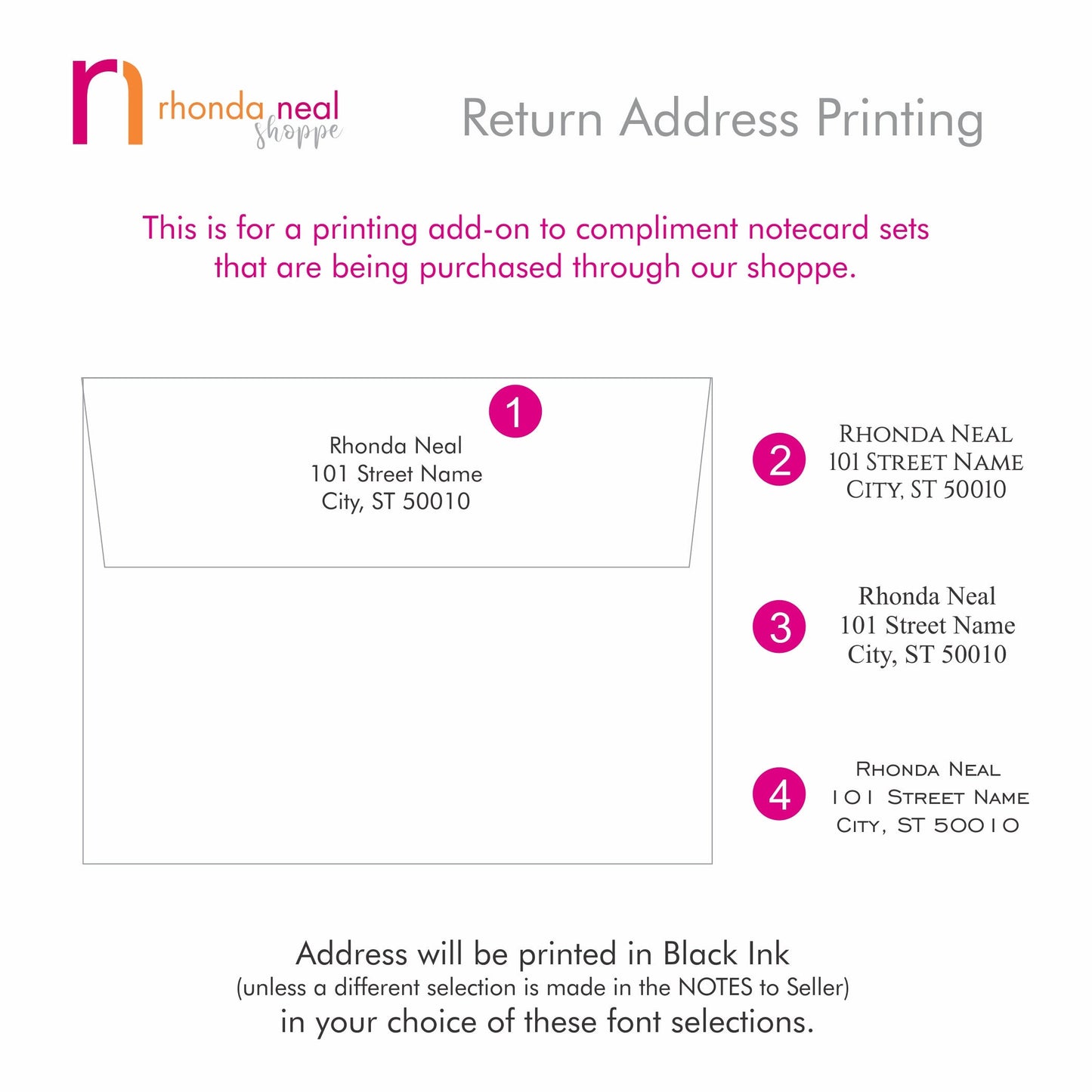 Return Address Add On for Stationery Sets