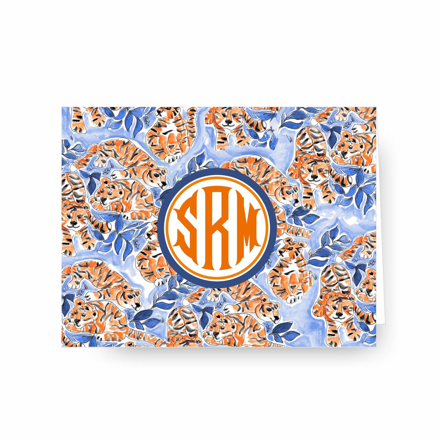 Tiger Notecards, Orange & Blue