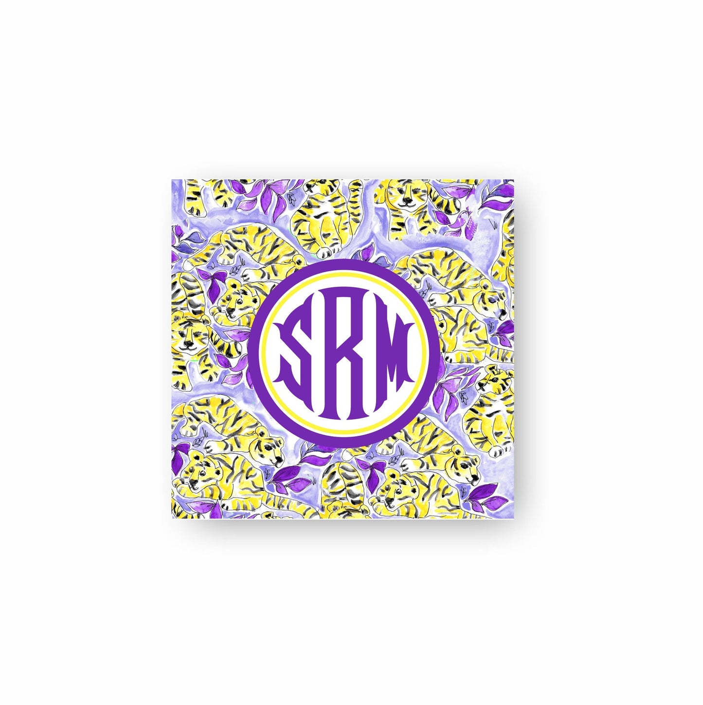Tiger Notecards, Purple & Gold