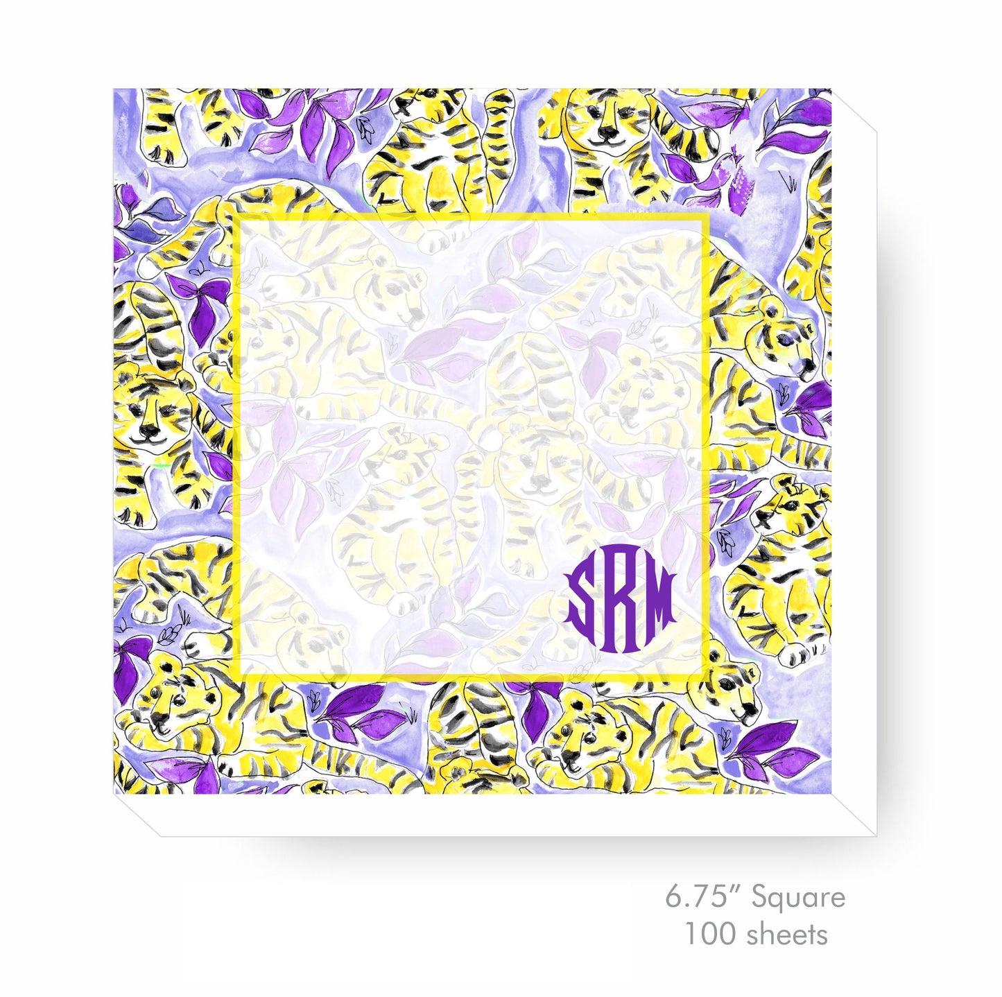 Tiger Notepad, Purple & Gold