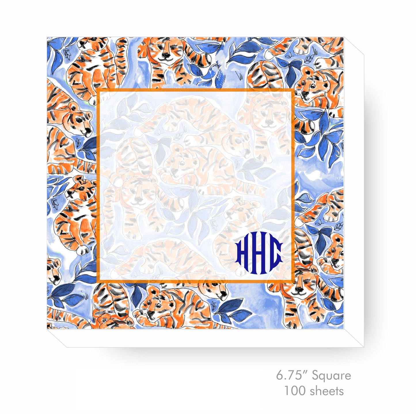 Tiger Notecards, Orange & Blue