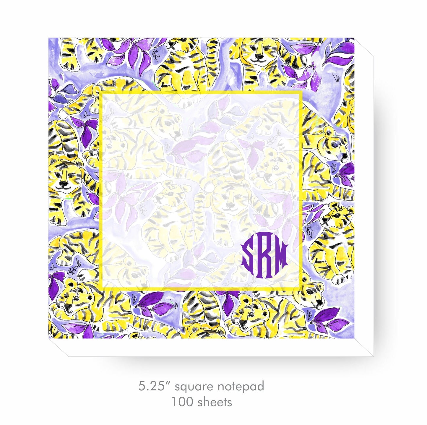 Tiger Notecards, Purple & Gold