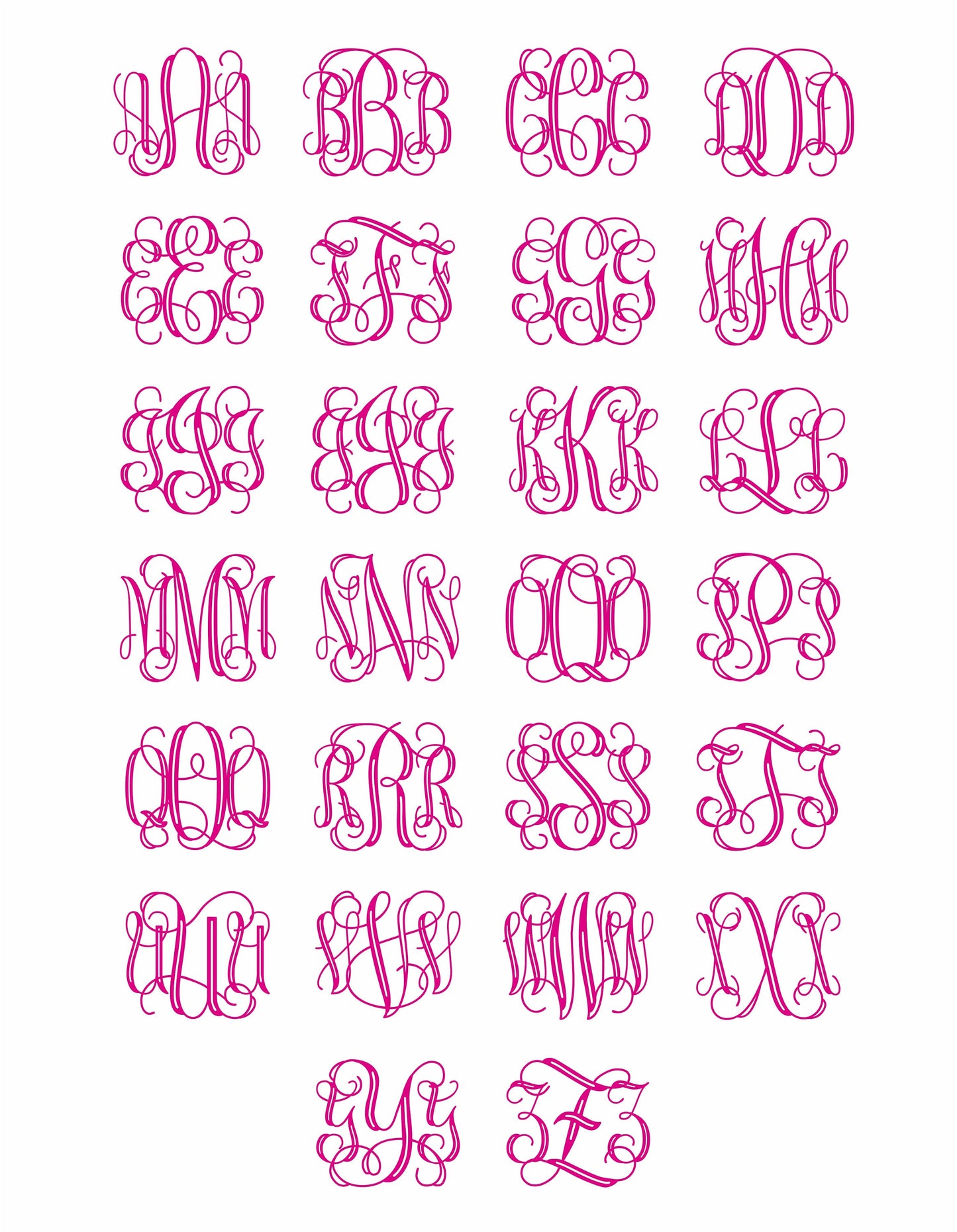 Traditional Interlocking Monogram Notecards