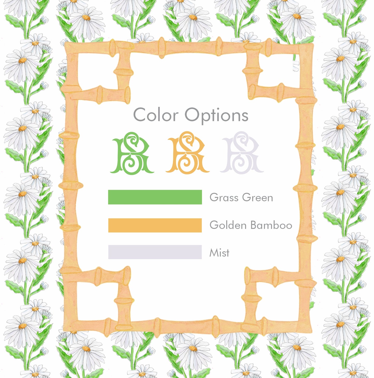 Daisy Monogram Stationery Set