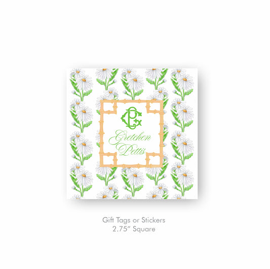 Daisy Monogram Tags