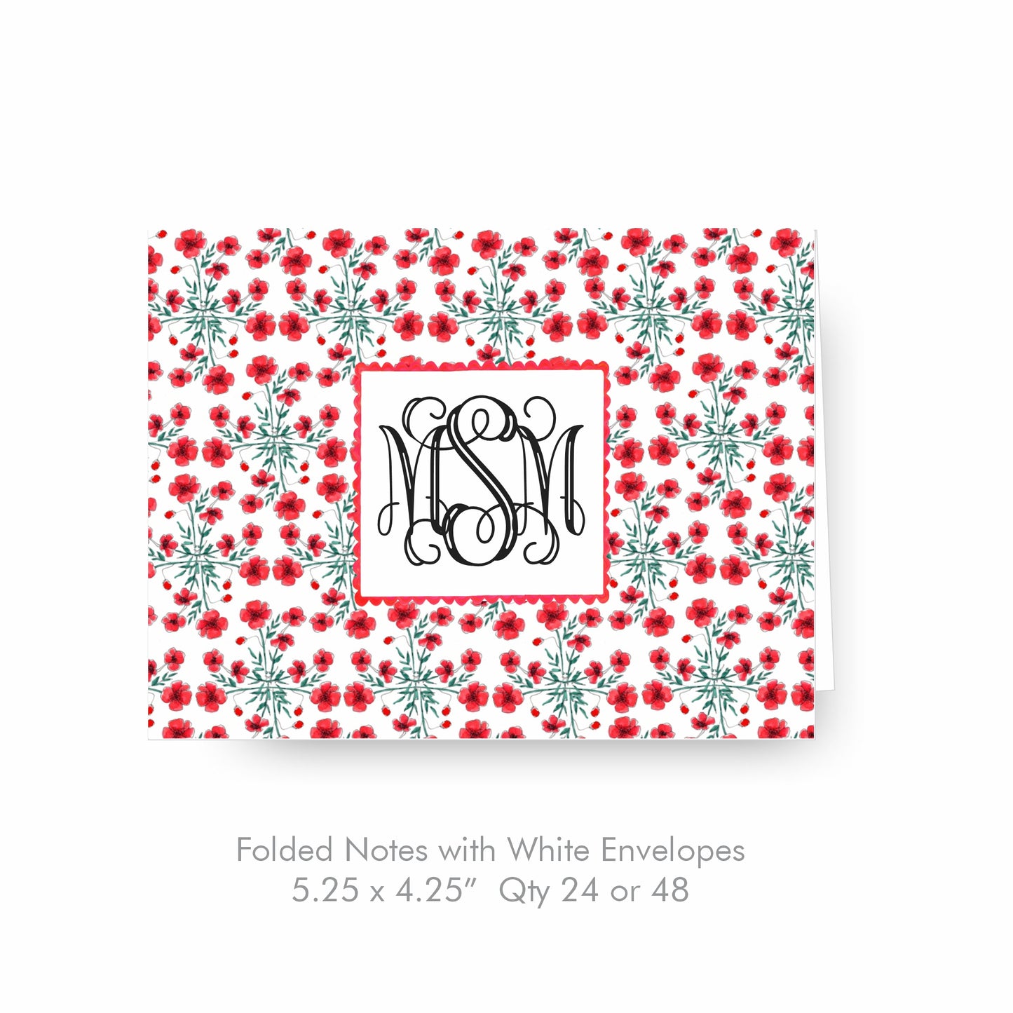 Poppy Monogram Stationery Set