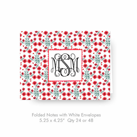 Poppy Monogram Notecards