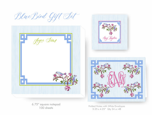 Blue Bird Stationery Set
