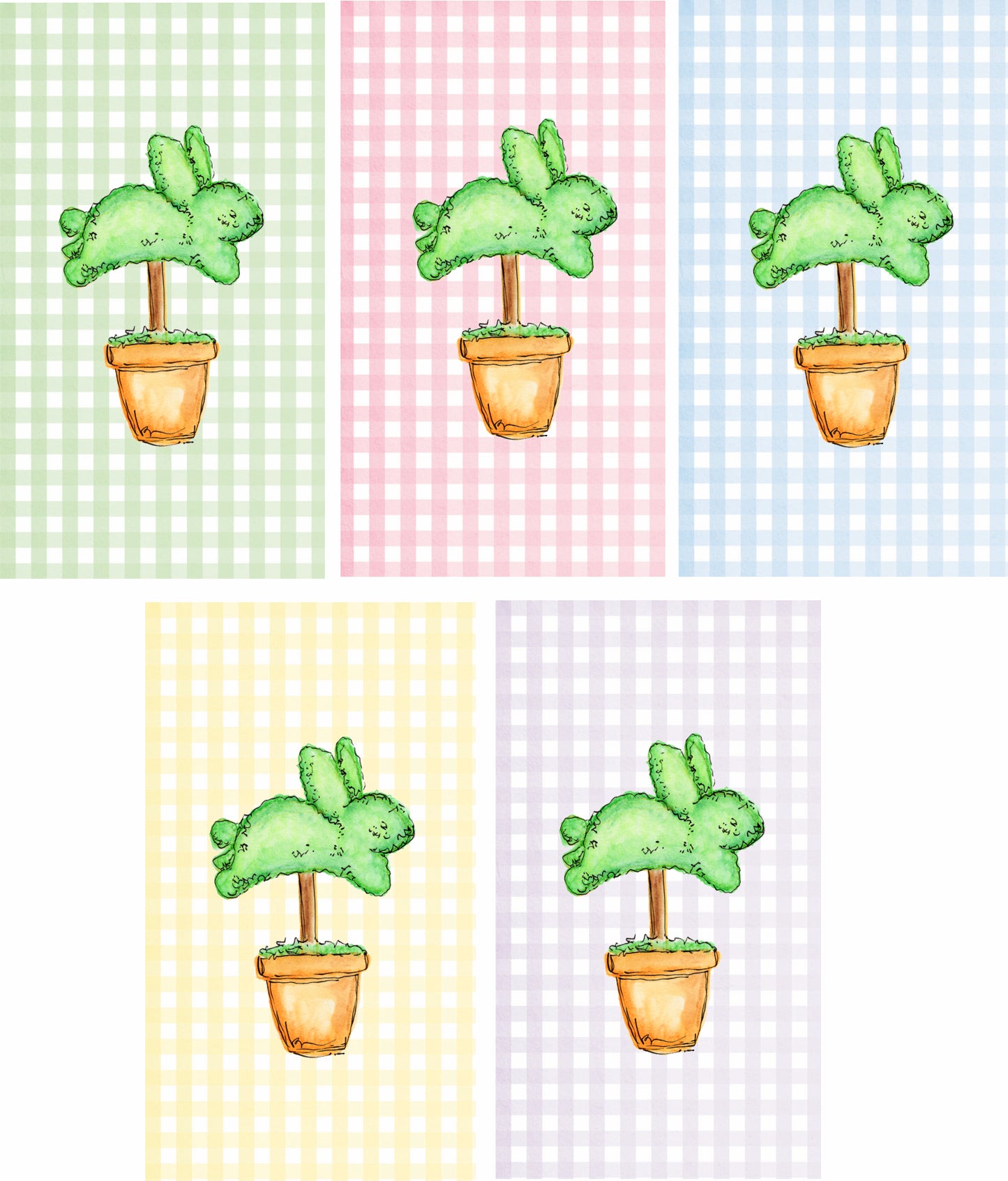 Gingham Bunny Tags
