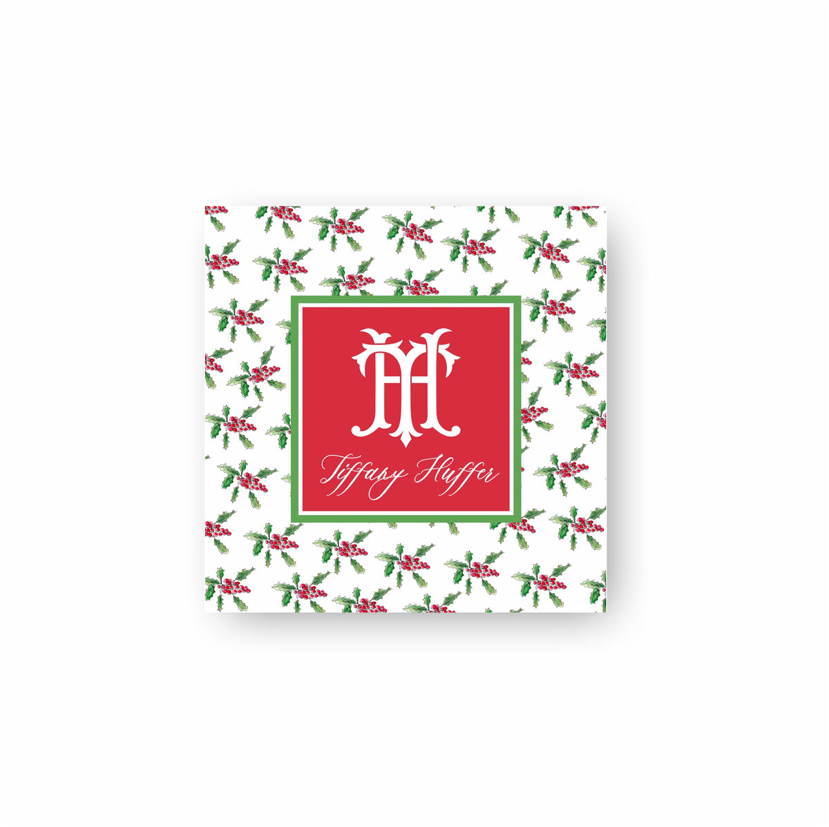 Holly Berry Monogram Notepad