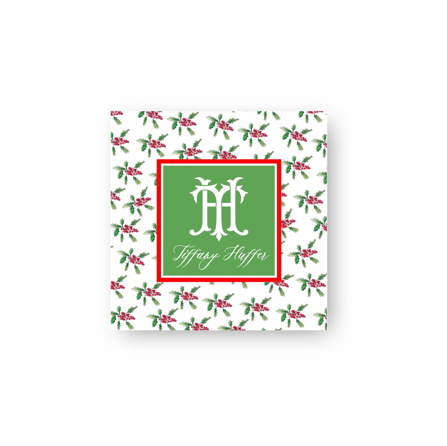 Holly Berry Pattern Tag