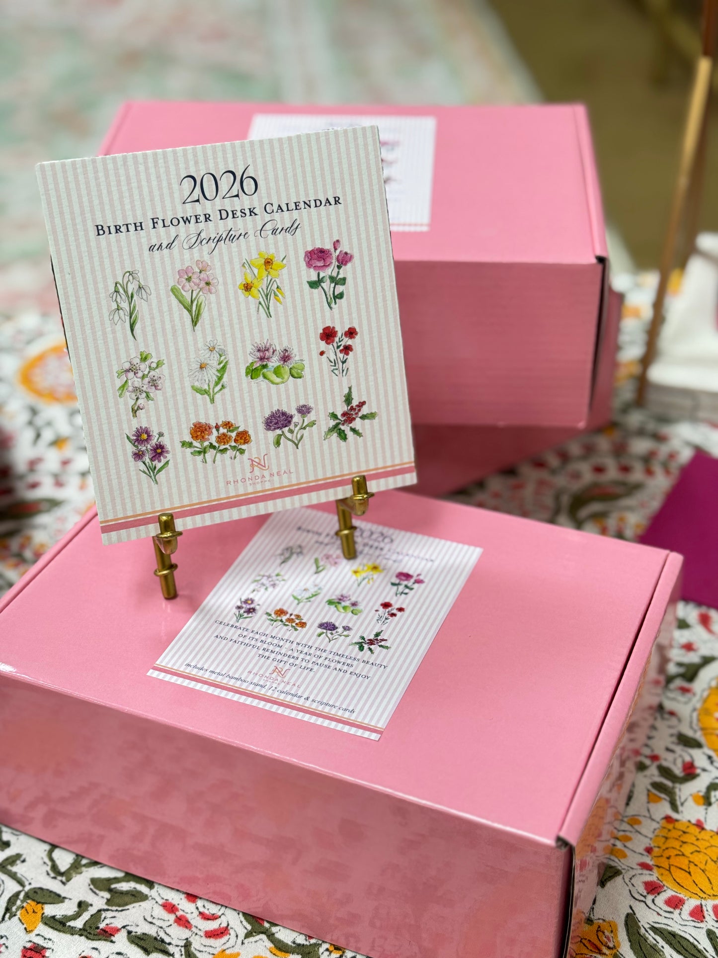 2026 Birth Flower Desk Calendar Gift Box