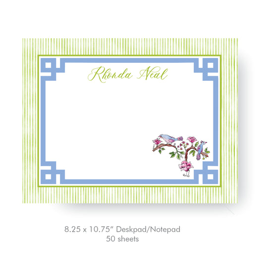 Bird Desk Pad in Green