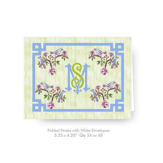Bird Notecards in Green
