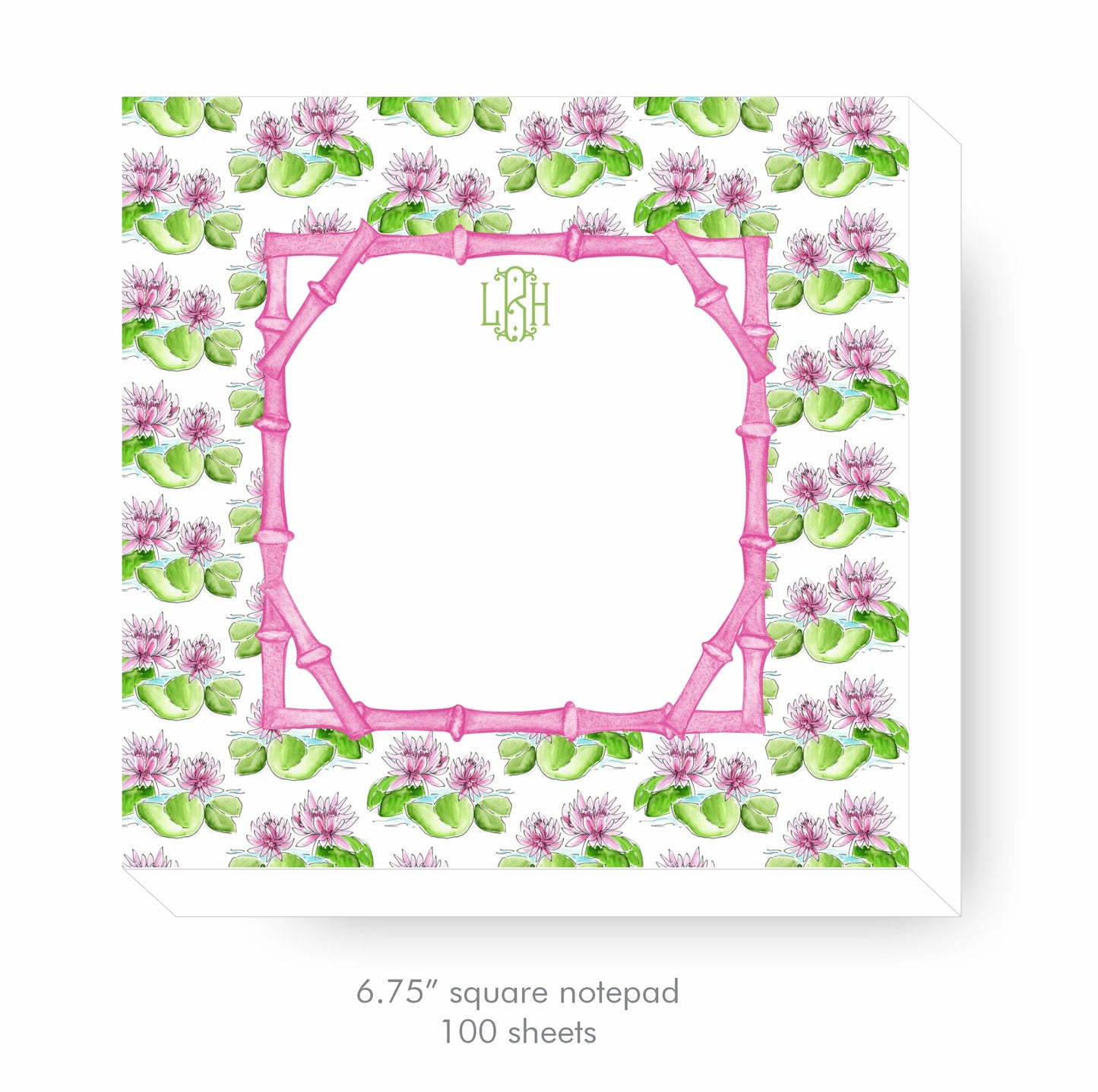 Water Lily Monogram Stationery Set