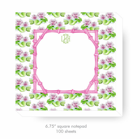 Water Lily Monogram Notepad