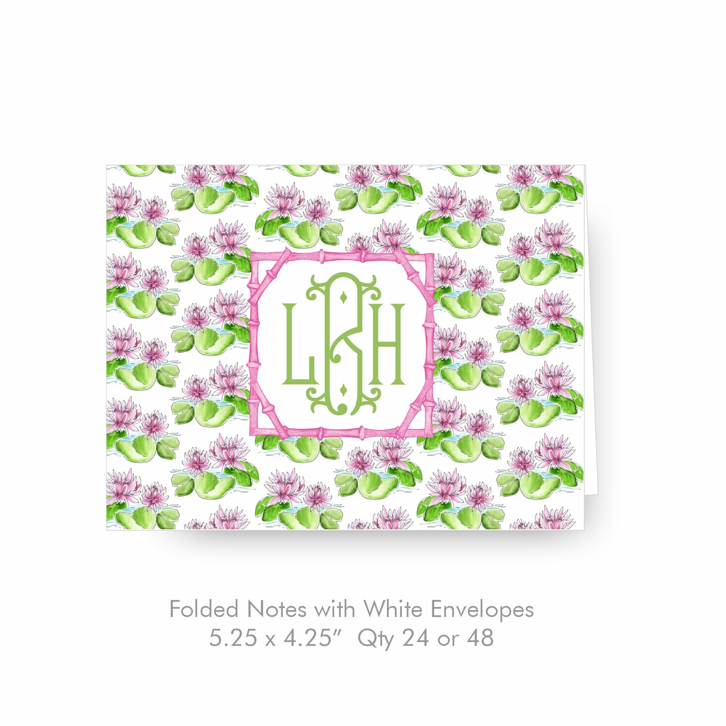 Water Lily Monogram Stationery Set