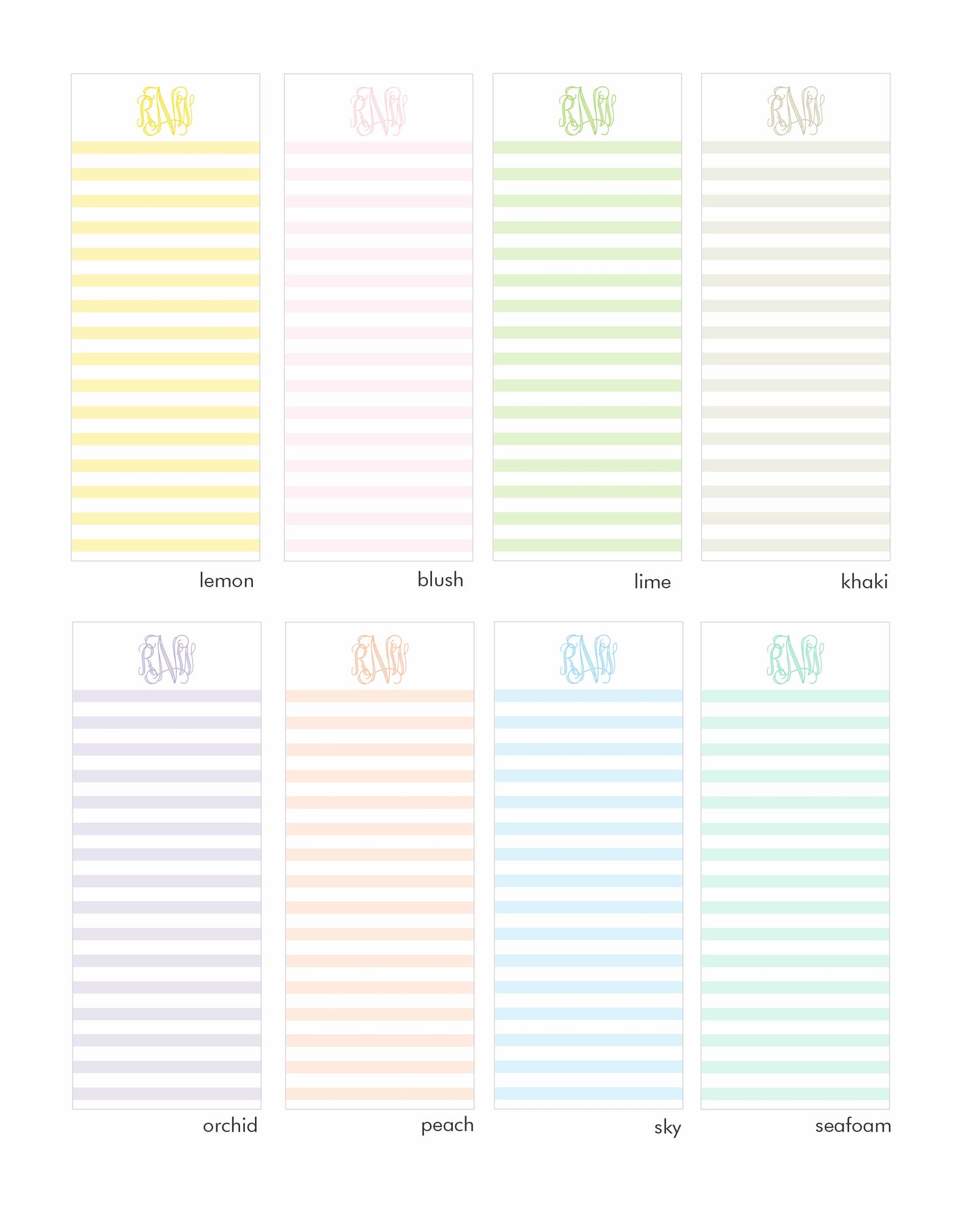 The Stripe List Pad in 8 Colors