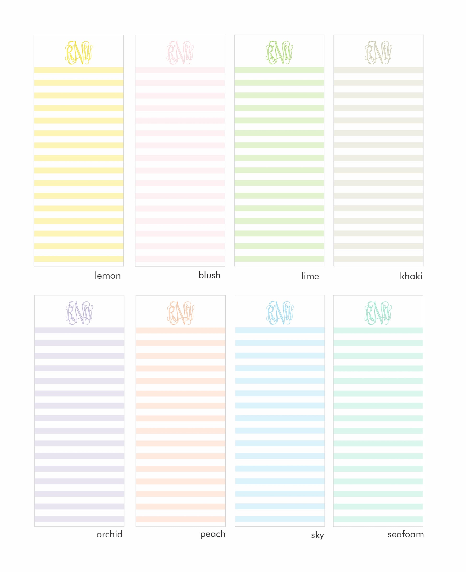 The Stripe List Pad in 8 Colors