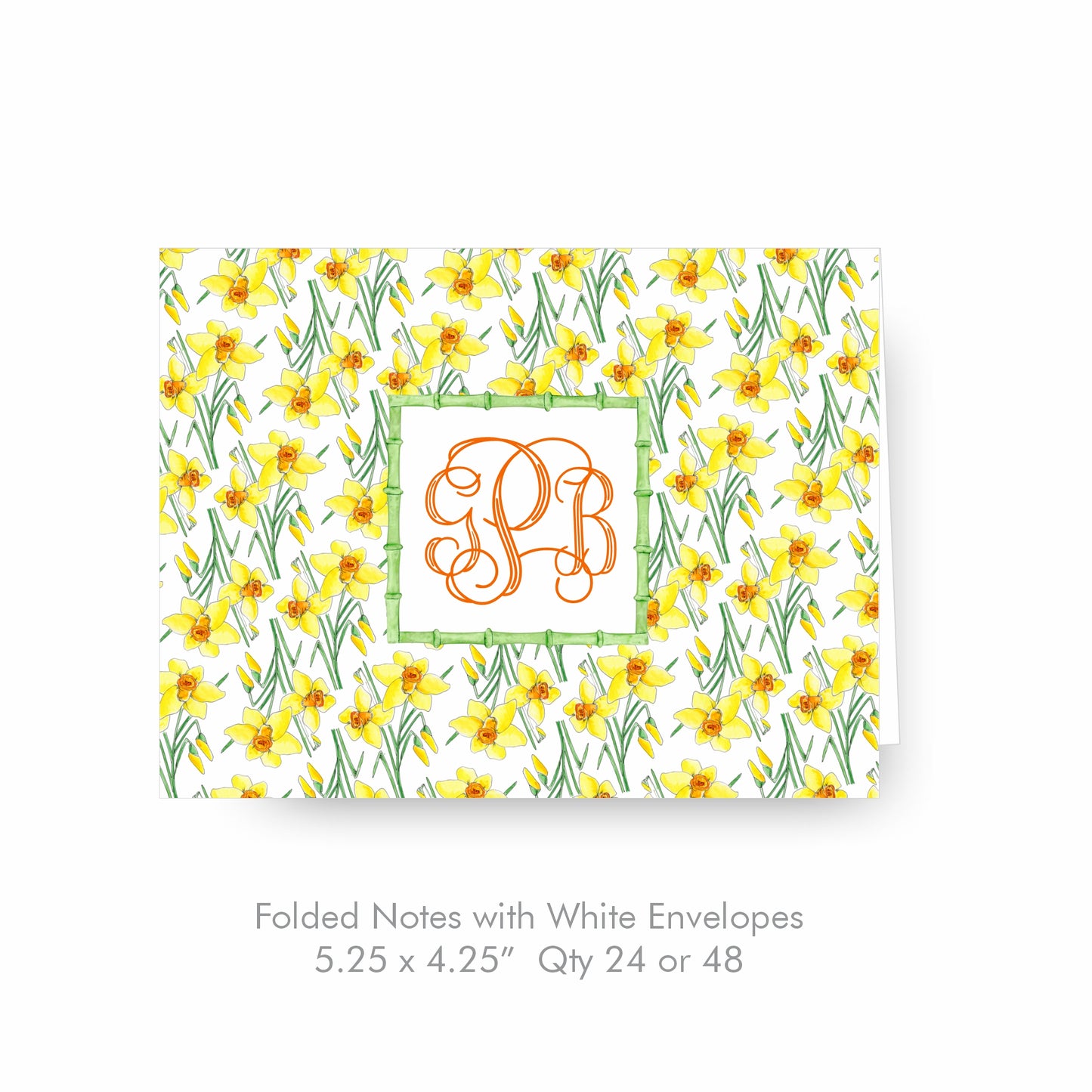 Daffodil Monogram Notecards