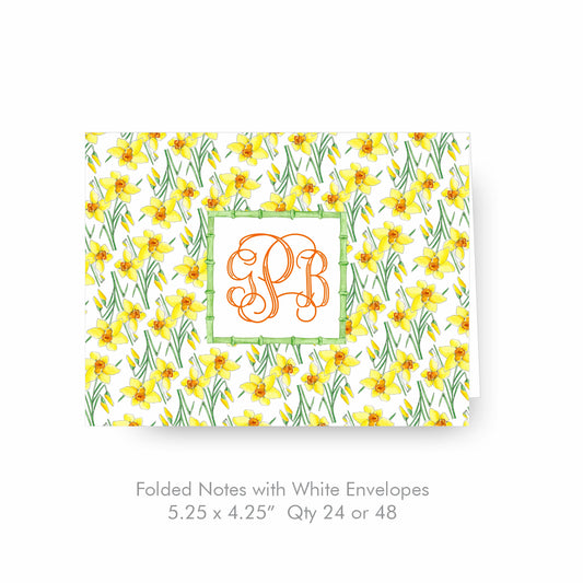 Daffodil Monogram Notecards