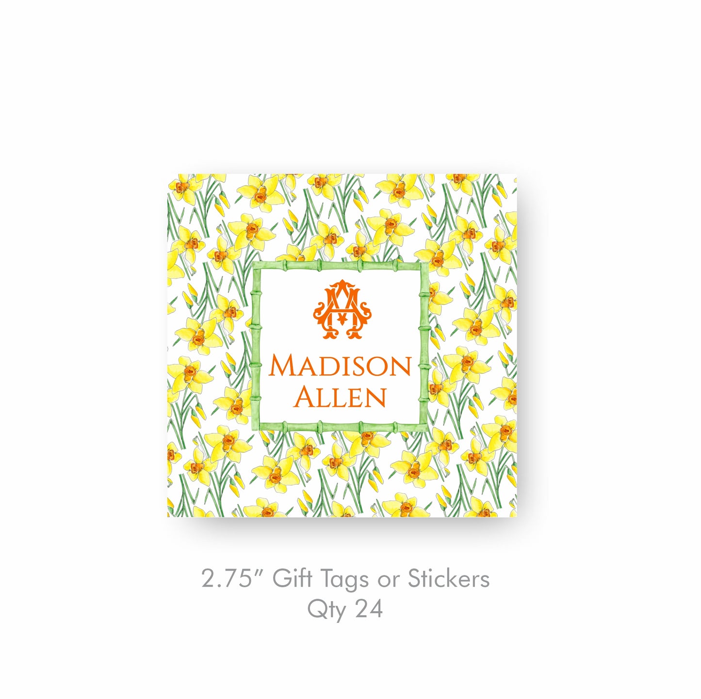 Daffodil Monogram Notecards