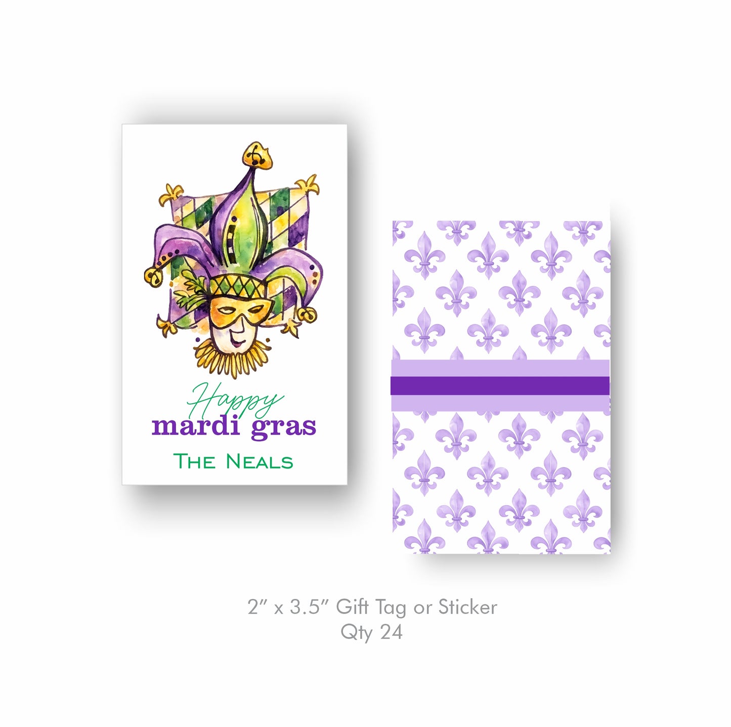 Mardi Gras Jester Customizable Tag