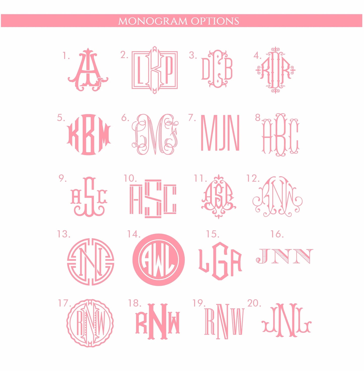 RNS Monogram Options