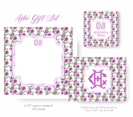 Aster Monogram Stationery Set