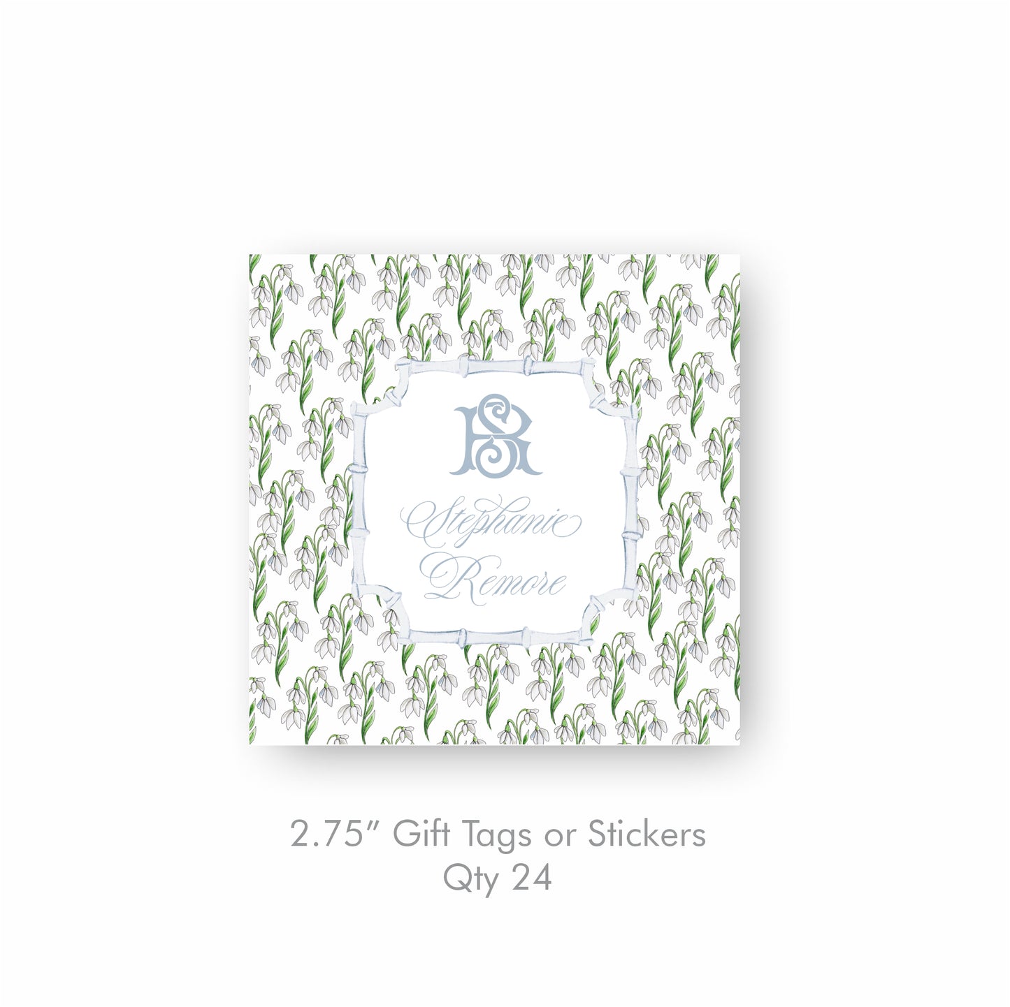 Snowdrop Gift Tag & Sticker by Rhonda Neal Shoppe