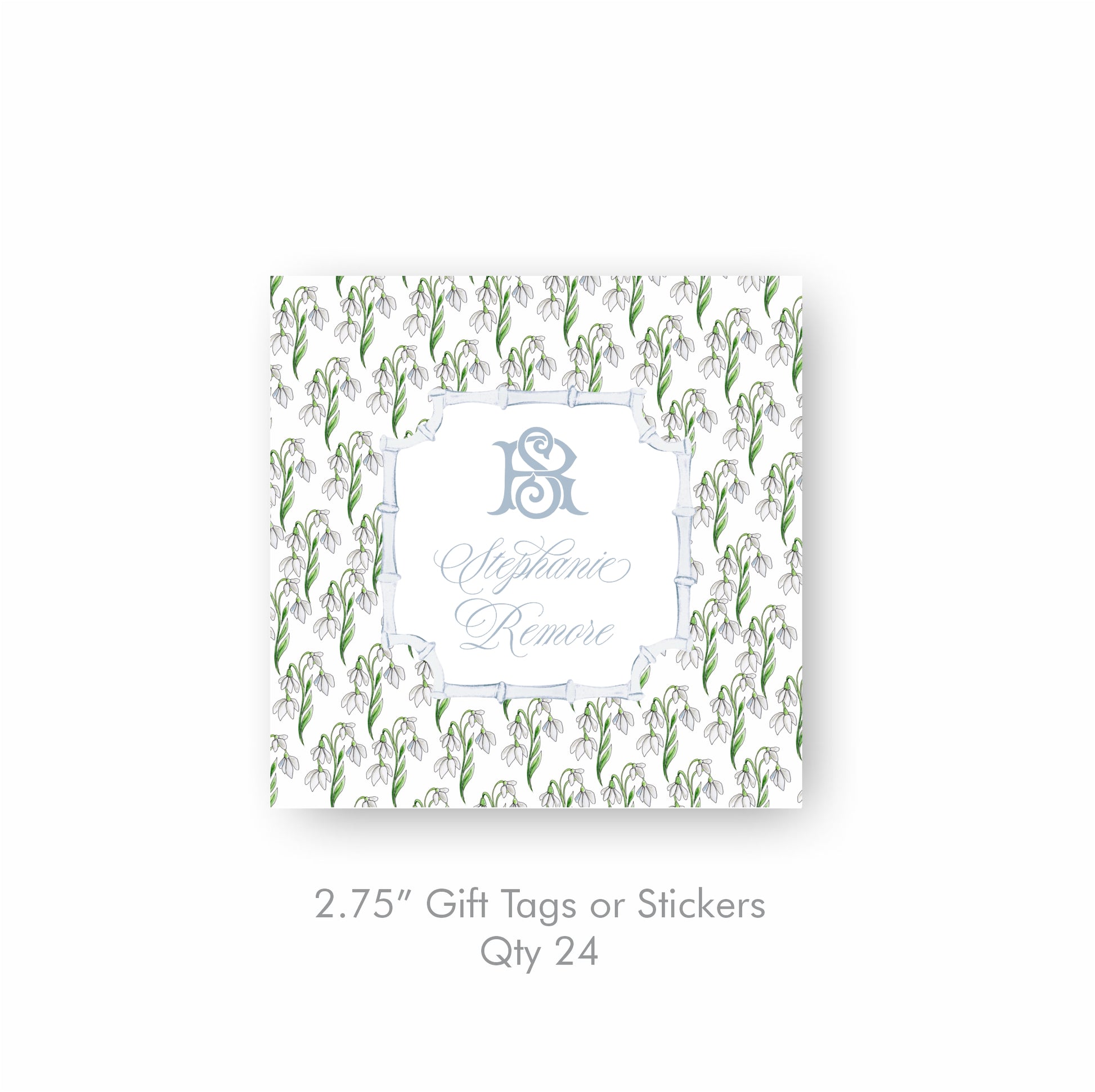 Snowdrop Gift Tag & Sticker by Rhonda Neal Shoppe