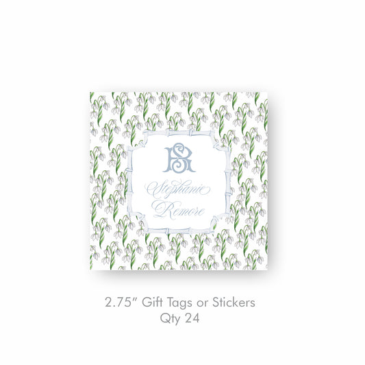Snowdrop Gift Tag & Sticker by Rhonda Neal Shoppe