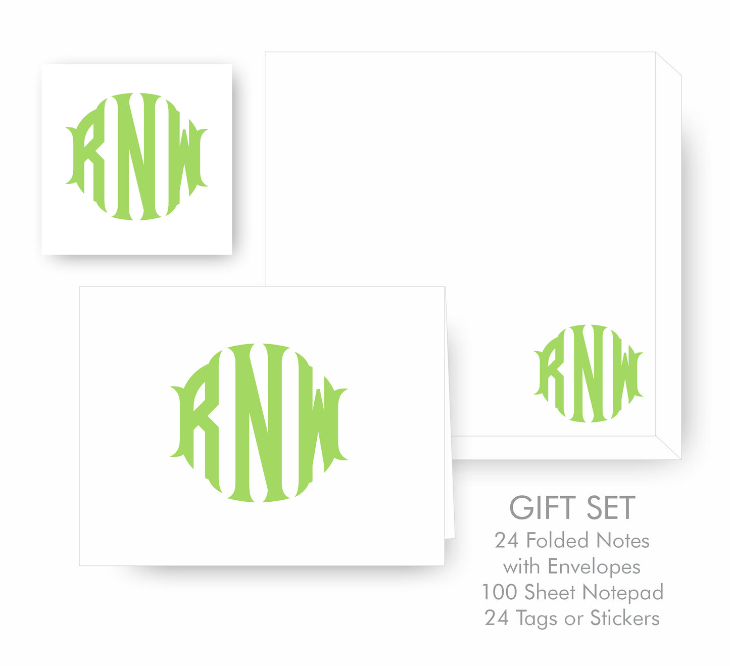 Classic Jumbo Monogram Notecards