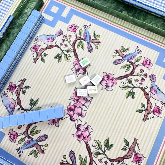 The Bird Mahjong Mat in Green by Rhonda Neal Shoppe