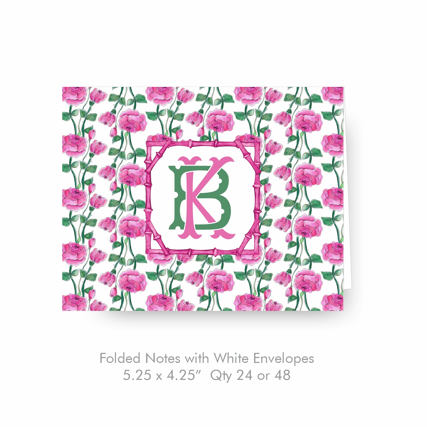 Rose Monogram Notecards