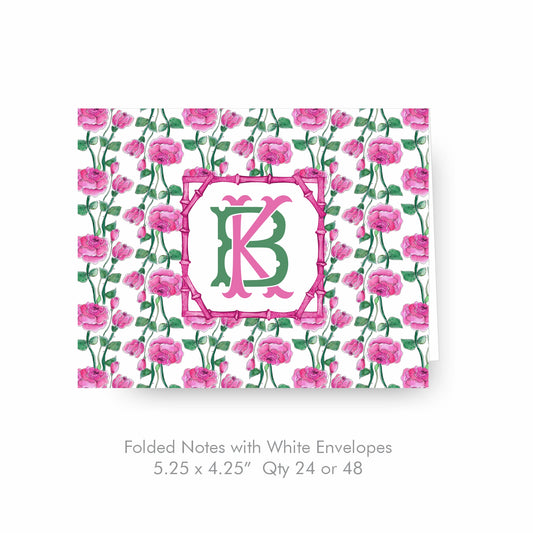 Rose Monogram Notecards