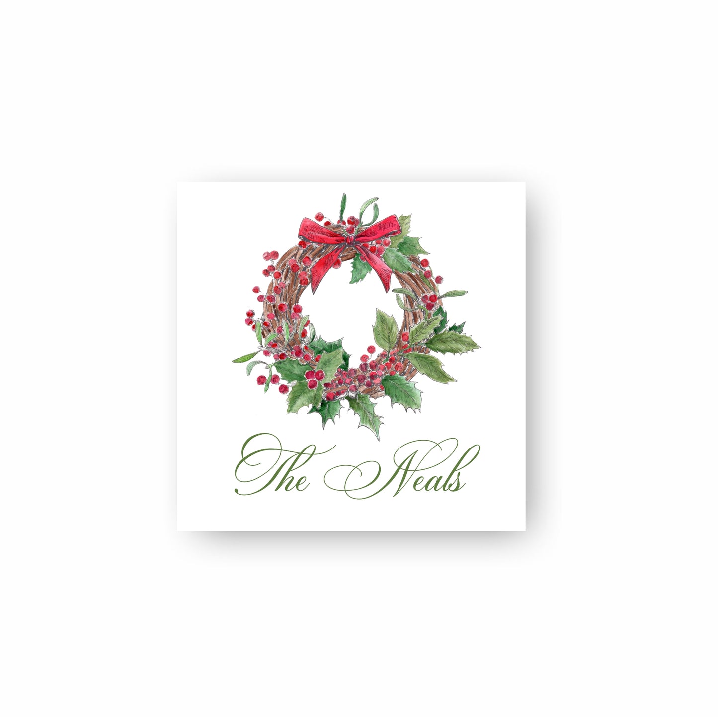 Vintage Holly Grapevine Wreath