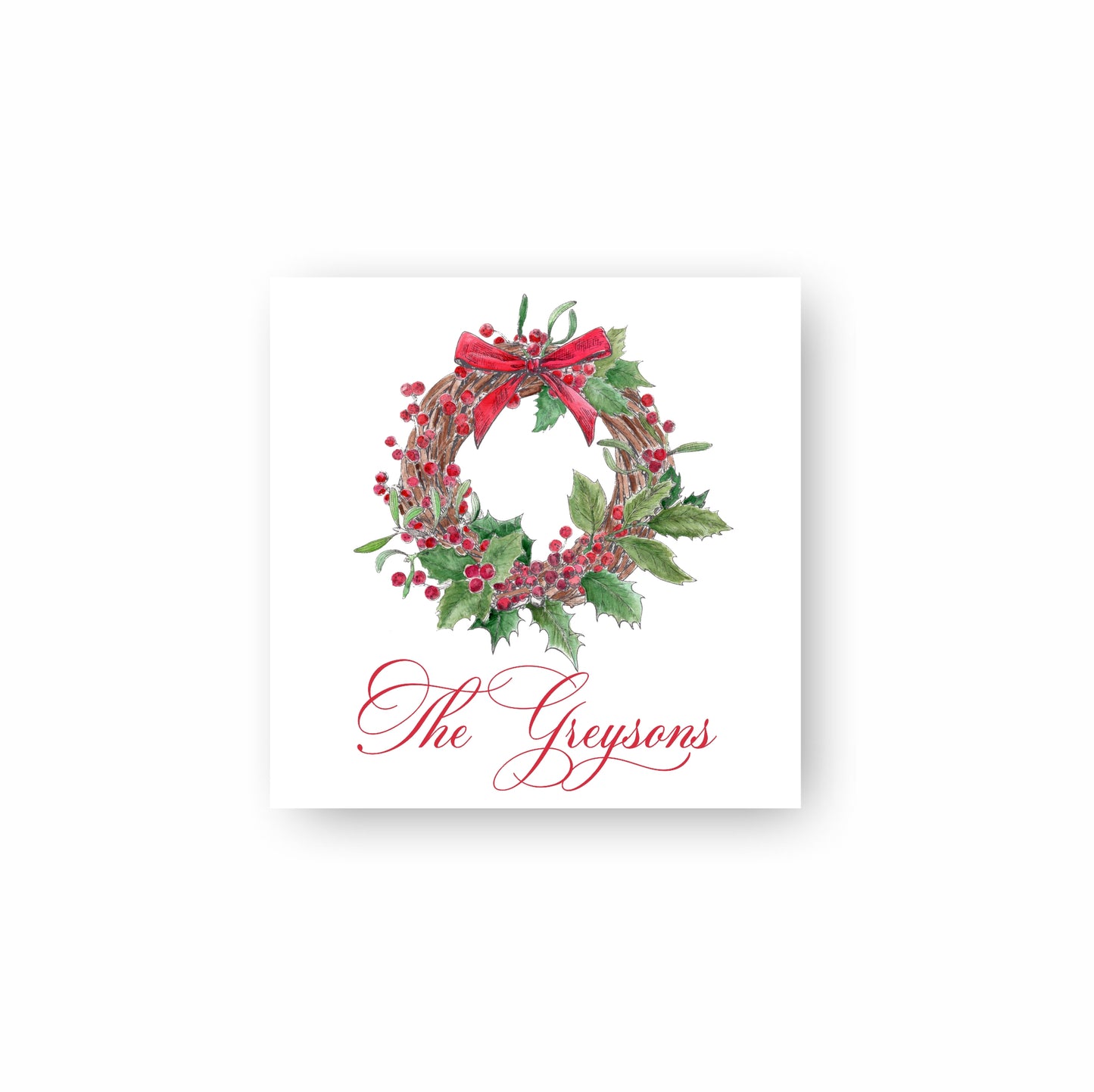 Vintage Holly Grapevine Wreath