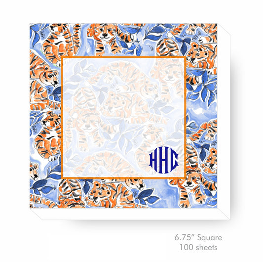 Tiger Notepad, Orange & Blue