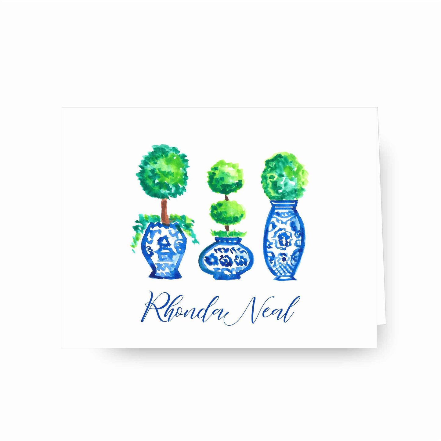 Blue Chinoiserie Topiary Trio Notepad